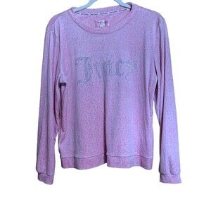 Juicy Couture Womens Size Large Pink Animal Print Embellished Sleepwear Y2K Top